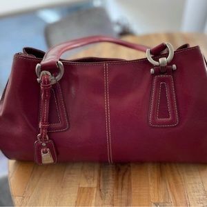 Red Retro Liz Clairborne Purse Handbag Large